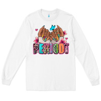 White Periodt afro woman nail art Long Sleeve Tee - RanaPortraitStore