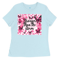 Baby Blue stronger than the storm Ladies Tee - MaliasSmallBusiness