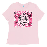 Bubblegum Pink stronger than the storm Ladies Tee - MaliasSmallBusiness