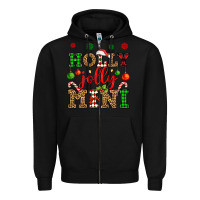 Black holly jolly mini Zipper Hoodie - OliviaCreatesArt