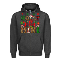 Charcoal Heather holly jolly mini Zipper Hoodie - OliviaCreatesArt