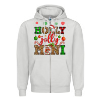 Dove Grey holly jolly mini Zipper Hoodie - OliviaCreatesArt