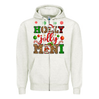 Oatmeal Heather holly jolly mini Zipper Hoodie - OliviaCreatesArt