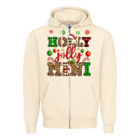 Sandshell holly jolly mini Zipper Hoodie - OliviaCreatesArt