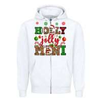 White holly jolly mini Zipper Hoodie - OliviaCreatesArt
