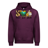 Mauve Wine Peace Love Ducks Urban Hoodie - LillyAllenDesigns