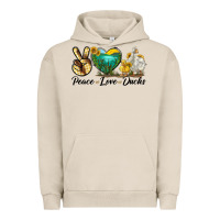 Pigment French Oak Peace Love Ducks Urban Hoodie - LillyAllenDesigns