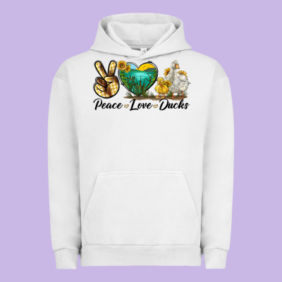 Peace Love Ducks Urban Hoodie Designed By Lillyallendesigns