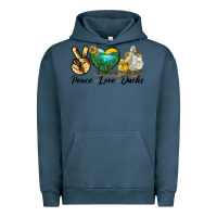 Pigment Midnight Navy Peace Love Ducks Urban Hoodie - LillyAllenDesigns