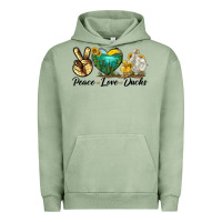 Pigment Oil Green Peace Love Ducks Urban Hoodie - LillyAllenDesigns