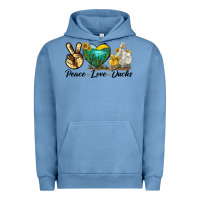 Pigment Pebble Blue Peace Love Ducks Urban Hoodie - LillyAllenDesigns