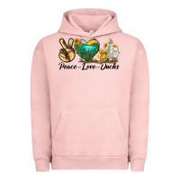 Pigment Salmon Peace Love Ducks Urban Hoodie - LillyAllenDesigns