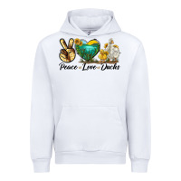 White Peace Love Ducks Urban Hoodie - LillyAllenDesigns