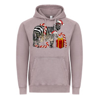 Vintage Zinc Christmas Zebra Baby And Mama Vintage Hoodie - LillyAllenDesigns