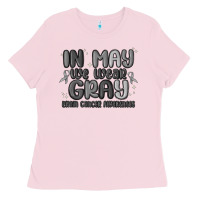 Bubblegum Pink in may we wear gray brain cancer awareness Ladies Tee - MaliasSmallBusiness