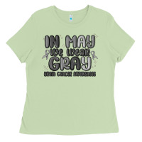 Matcha in may we wear gray brain cancer awareness Ladies Tee - MaliasSmallBusiness