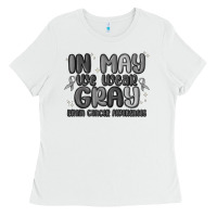 White in may we wear gray brain cancer awareness Ladies Tee - MaliasSmallBusiness