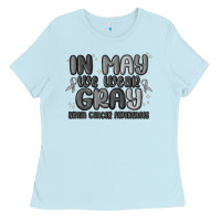Baby Blue in may we wear gray brain cancer awareness Ladies Tee - MaliasSmallBusiness