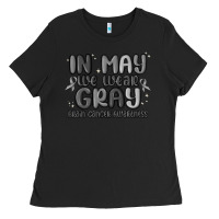 Black in may we wear gray brain cancer awareness Ladies Tee - MaliasSmallBusiness