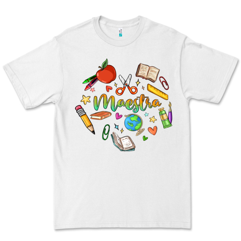 Maestra Teacher Heart Doodle Premium Tee by MaliasSmallBusiness | Teevron
