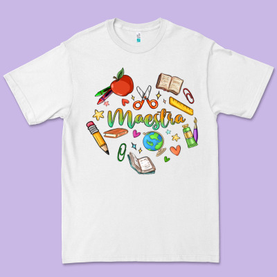 Maestra Teacher Heart Doodle Premium Tee Designed By Maliassmallbusiness