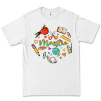 White maestra teacher heart doodle Premium Tee - MaliasSmallBusiness