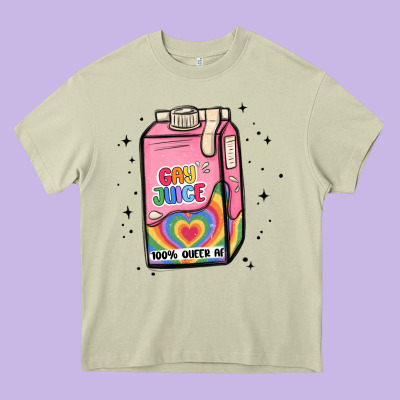 Gay Juice Heavy Core Tee Designed By Maliassmallbusiness