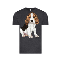 Vintage Black beagle puppy Vintage Tee - LillyAllenDesigns