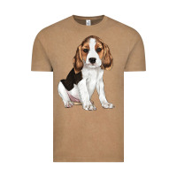 Vintage Coffee beagle puppy Vintage Tee - LillyAllenDesigns
