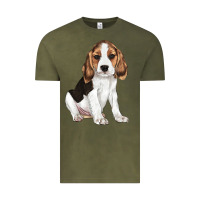 Vintage Olive beagle puppy Vintage Tee - LillyAllenDesigns