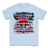Dusty Blue bull skull america Classic Tee - JahusDesignShop