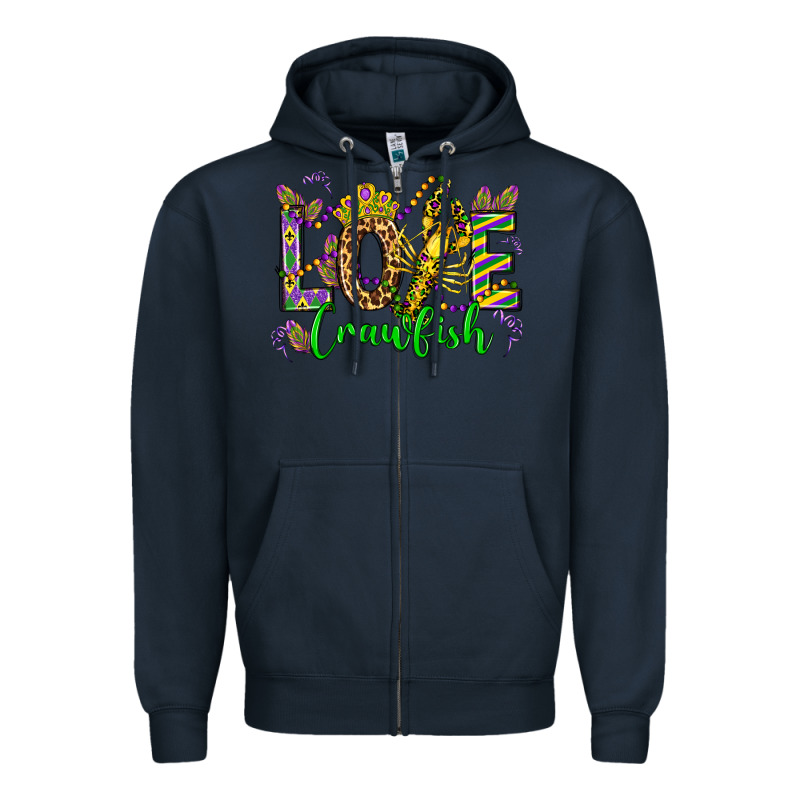 Love Crawfish Mardi Gras Olivia Zipper Hoodie by OliviaCreatesArt | Teevron