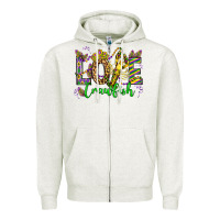 Oatmeal Heather love crawfish mardi gras olivia Zipper Hoodie - OliviaCreatesArt