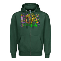 Sports Green love crawfish mardi gras olivia Zipper Hoodie - OliviaCreatesArt