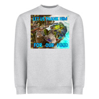 Heather Grey let us thank hım for our food Heavyweight Sweatshirt - TumblerDesignByShophia