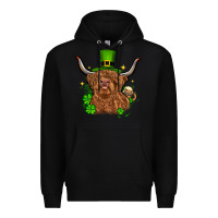 Black St. Patrick's Day cow Premium Hoodie - OliviaCreatesArt