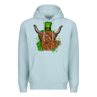 Blue Mist St. Patrick's Day cow Premium Hoodie - OliviaCreatesArt