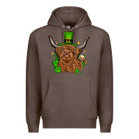 Coffee St. Patrick's Day cow Premium Hoodie - OliviaCreatesArt