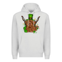 Dove Grey St. Patrick's Day cow Premium Hoodie - OliviaCreatesArt