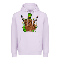 Lilac St. Patrick's Day cow Premium Hoodie - OliviaCreatesArt