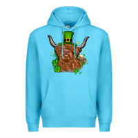 Ocean Blue St. Patrick's Day cow Premium Hoodie - OliviaCreatesArt