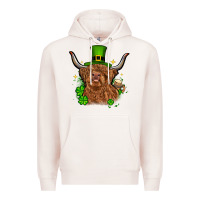 Pale Pink St. Patrick's Day cow Premium Hoodie - OliviaCreatesArt