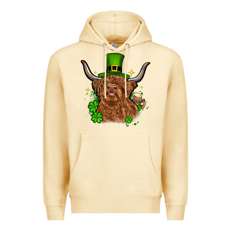 St. Patrick's Day Cow Premium Hoodie by OliviaCreatesArt | Teevron