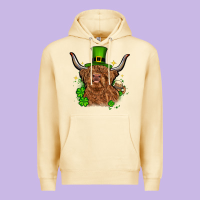 St. Patrick's Day Cow Premium Hoodie Designed By Oliviacreatesart