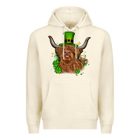 Sandshell St. Patrick's Day cow Premium Hoodie - OliviaCreatesArt