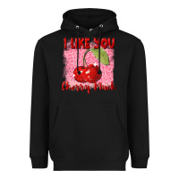 Black i like you cherry much Heavyweight Hoodie - FaDigitalArtStudio