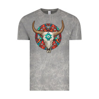 Cloud Rock turquoise aztec bullskull Vintage Tee - JahusDesignShop