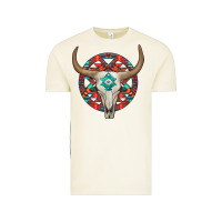 Vintage Arctic turquoise aztec bullskull Vintage Tee - JahusDesignShop