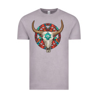 Vintage Zinc turquoise aztec bullskull Vintage Tee - JahusDesignShop