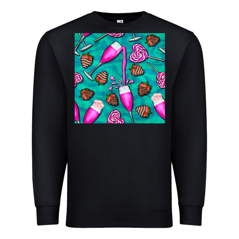 Valentines Day Champagne And Strawberry Premium Sweatshirt by BundleAndBundleShop | Teevron